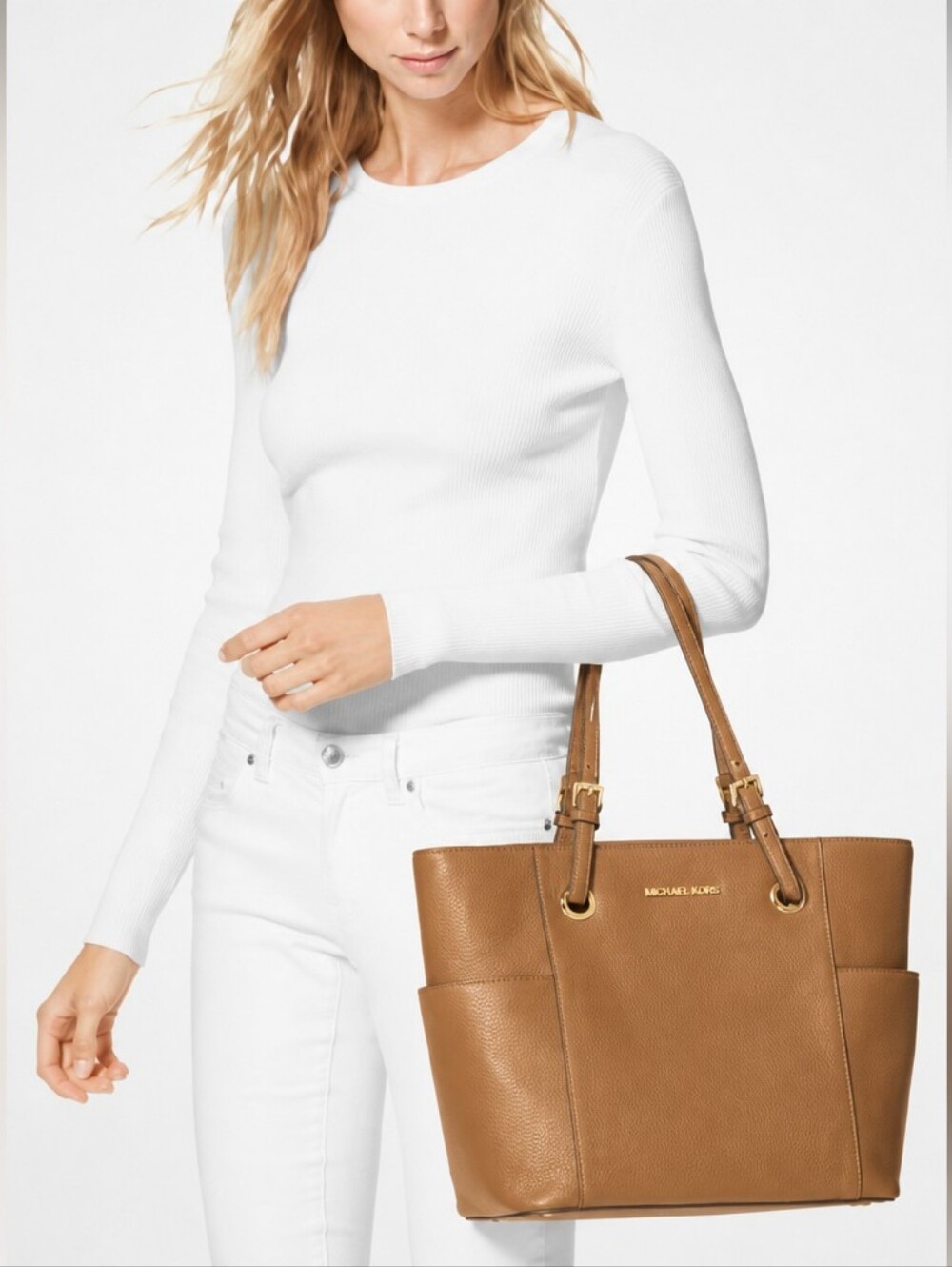 Michael Kors Jet Set Medium Pebbled Leather Tote Bag